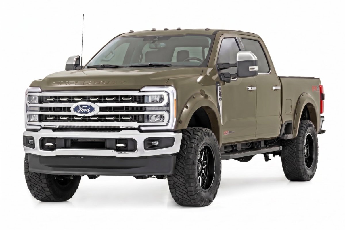 Ford F-350 Super Duty Pocket Fender Flares - Rough Country - T9 Marsh Gray - '23-'26